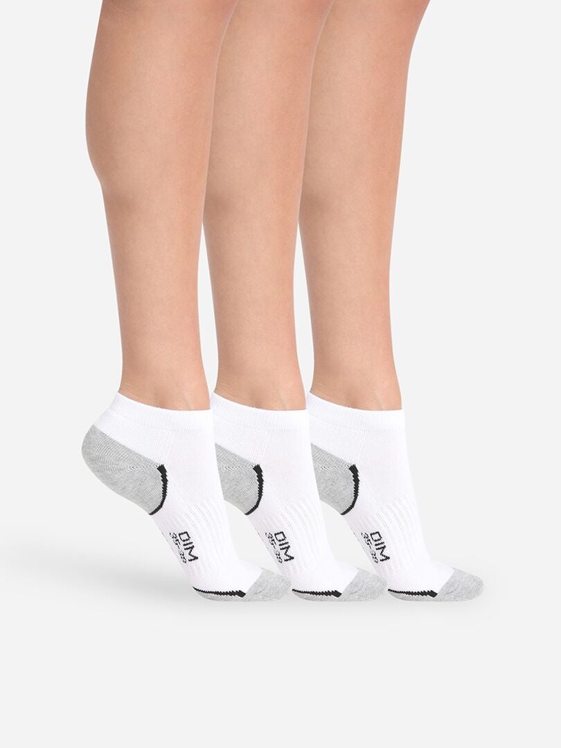 Conjunto de 3 pares de meias curtas 'DIM' - BRANCAS