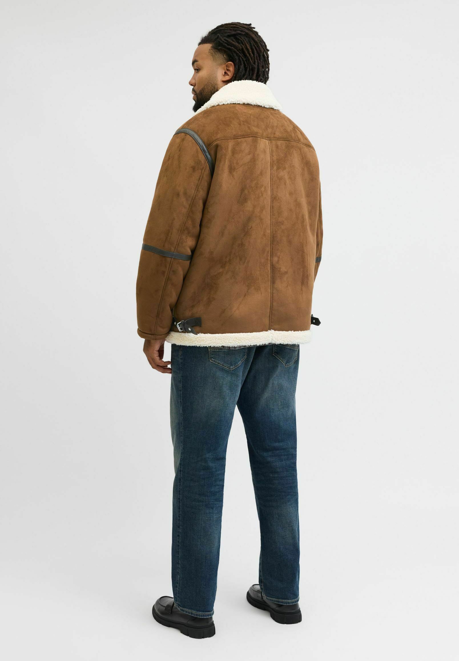 Bunda z umelej kože Jack & Jones - koňaková