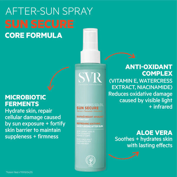 SVR SUN SECURE nyugtató és frissítő napozás utáni spray, 200ml