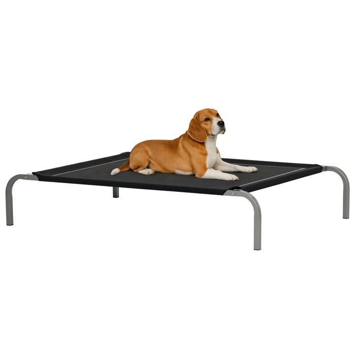 Honden-/kattenmand - PawHut - Extra Comfort - Op poten - Microgeperforeerd Textilene - 110 x 75 x 20 cm - Zwart