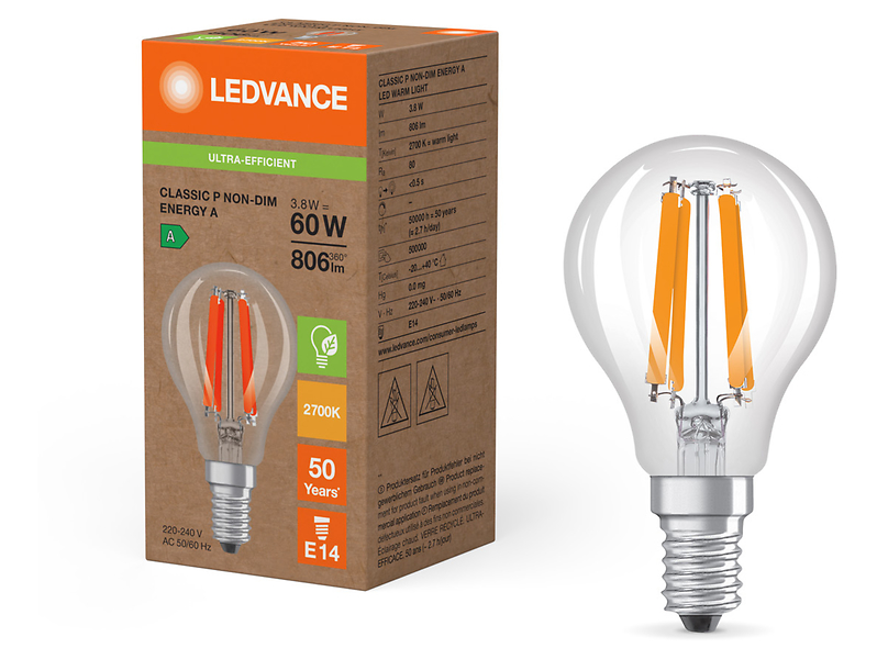 Żarówka LED Kulka  E14 3,8W z ciepłą barwą światła