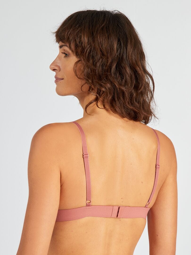 Sutiã triangular acolchoado em microfibra - ROSA