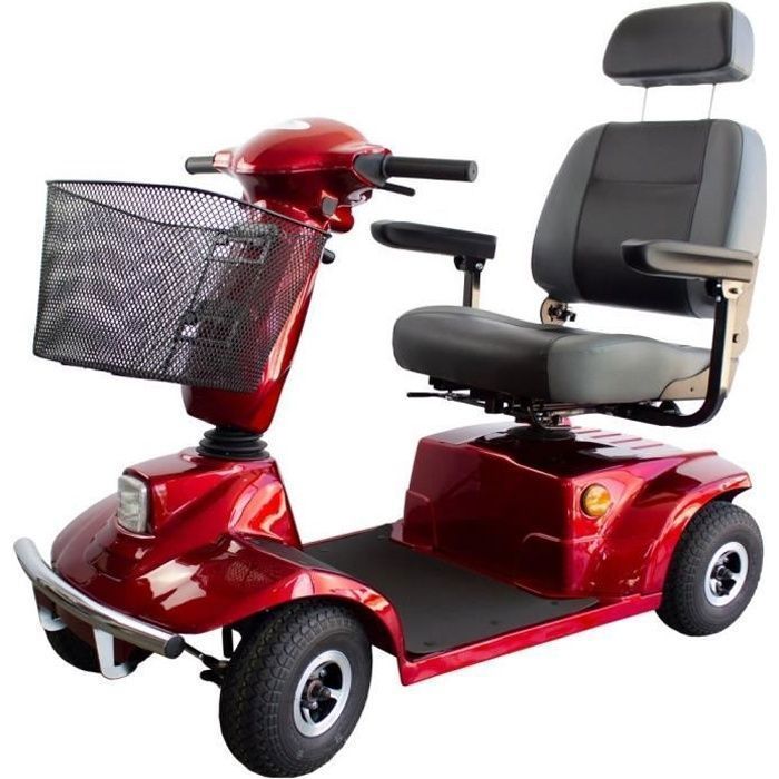 Mobiclinic elektrische scooter voor mensen met beperkte mobiliteit, 500W Premium, veiligheid en efficiëntie, actieradius van 30 km, 12V, Libra Red
