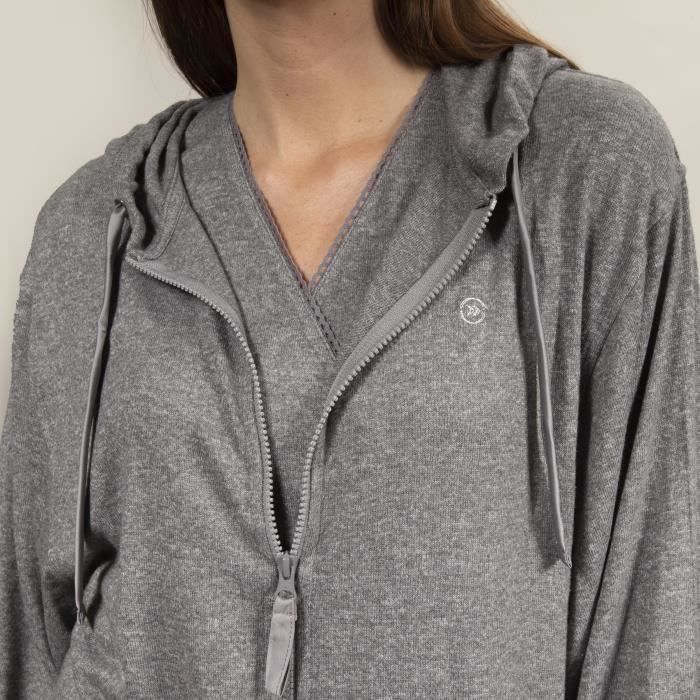 Sweat Homewear - ISOTONER - Femme - Gris chiné - ultra doux et ultra confort