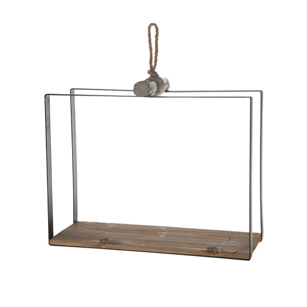 Półka wisząca metalowa Vintage 39x29 cm czarna