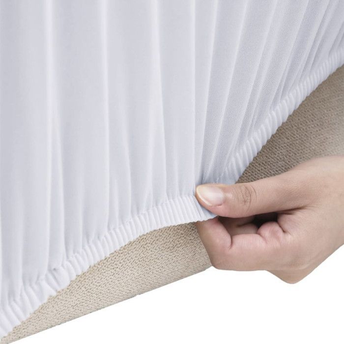 Funda elástica para sofá de 2 plazas vidaXL, color blanco, poliéster jersey, 332949