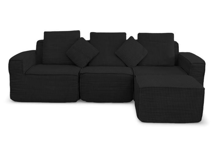 Canapé Gonflable - UMBERTO RAVELLI - Modulable 4 places - Noir - Confortable - Design épuré