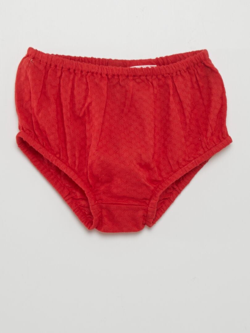 A-lijn jurk met ruches + bijpassende culottes - ROOD