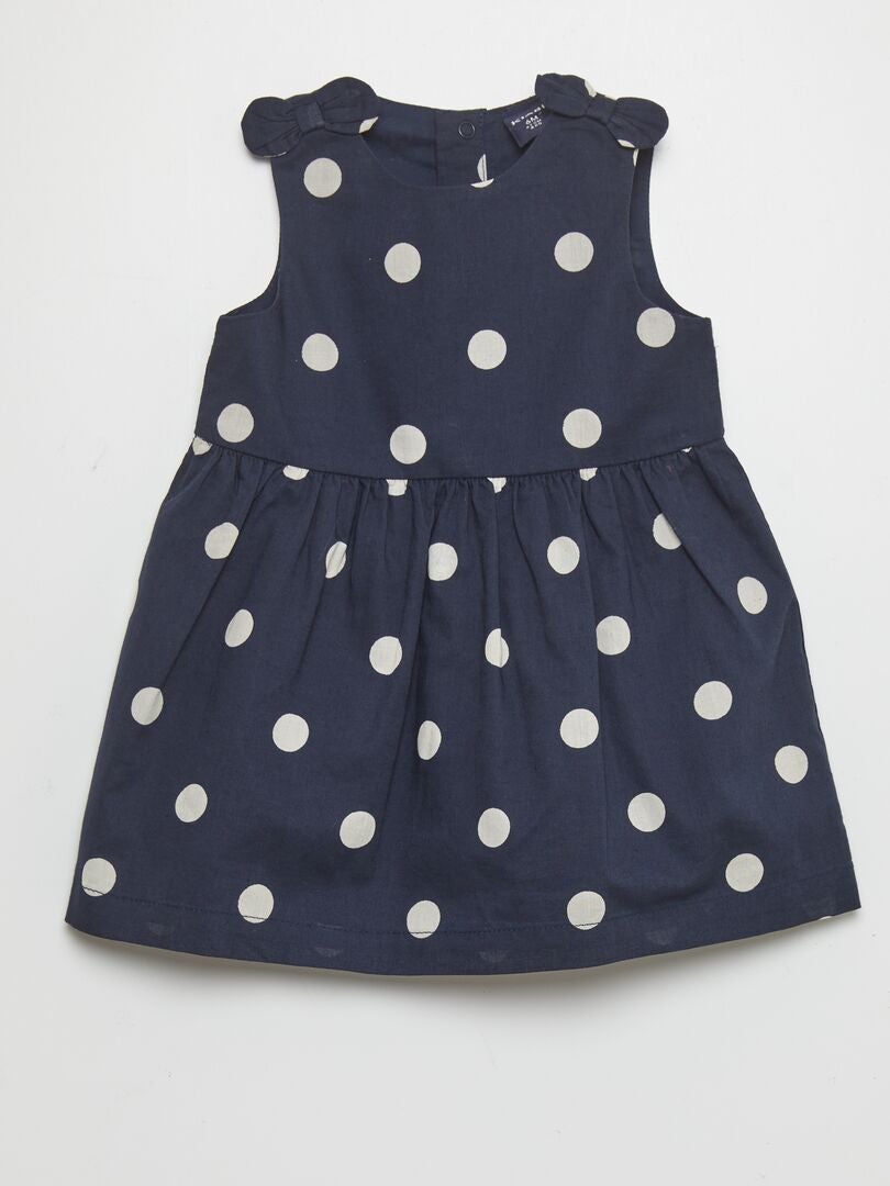 Mouwloze jurk met patroon - BLAUW