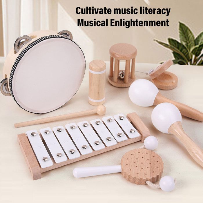 SALALIS Instrumento Musical Infantil de Madeira, Conjunto de Brinquedos de Percussão, Jogos de Mesa