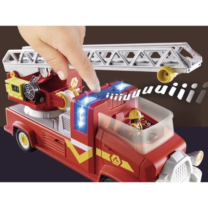 PLAYMOBIL - 70911 - DUCK ON CALL - Fire truck with extendable ladder and detachable airplane