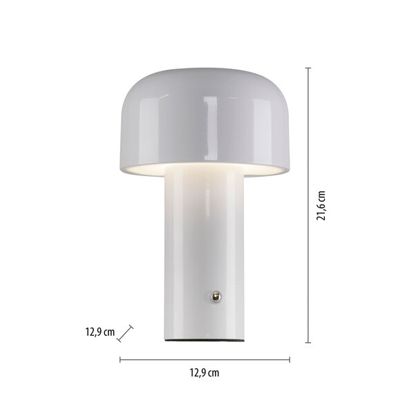 LED-Akku-Tischleuchte Cremini, 2er Set, weiß