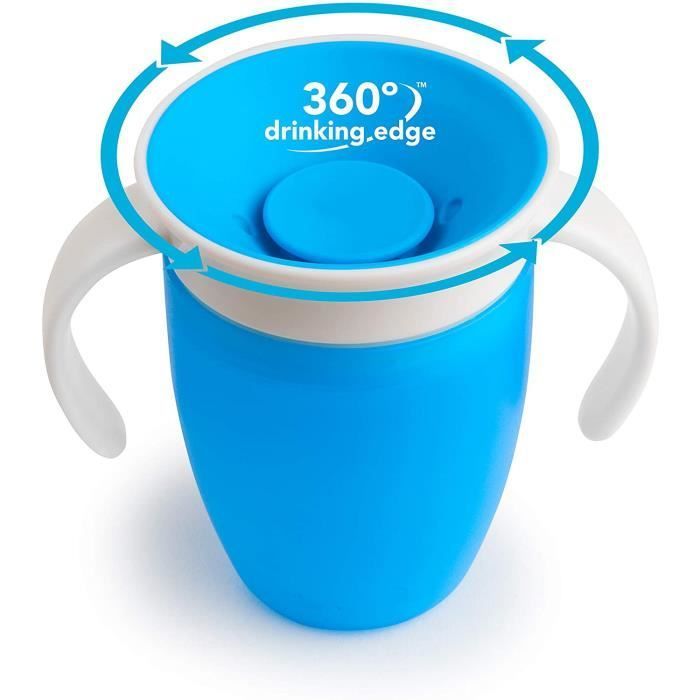 360° trainingsbeker, babytrainingsbeker, leerbeker voor baby's, drinkbeker met zachte tuit en anti-morsfunctie, 2 stuks