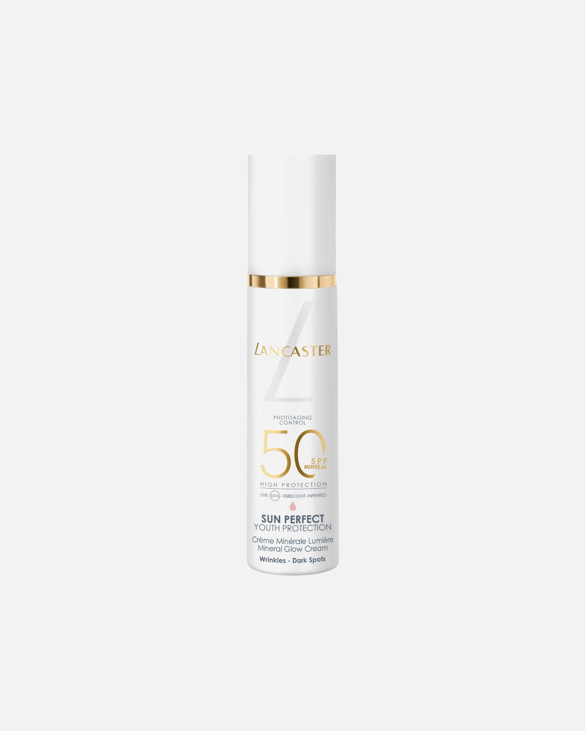 „Lancaster Sun Perfect“ mineralinis švytėjimo suteikiantis kremas nuo saulės SPF 50, 50 ml