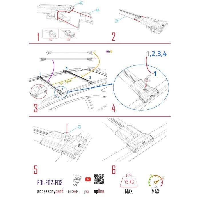 Compatibile con MG 5 EV 2022-2026 Modello FLY Barre portapacchi da tetto per auto Portabagagli in alluminio grigio 2 barre