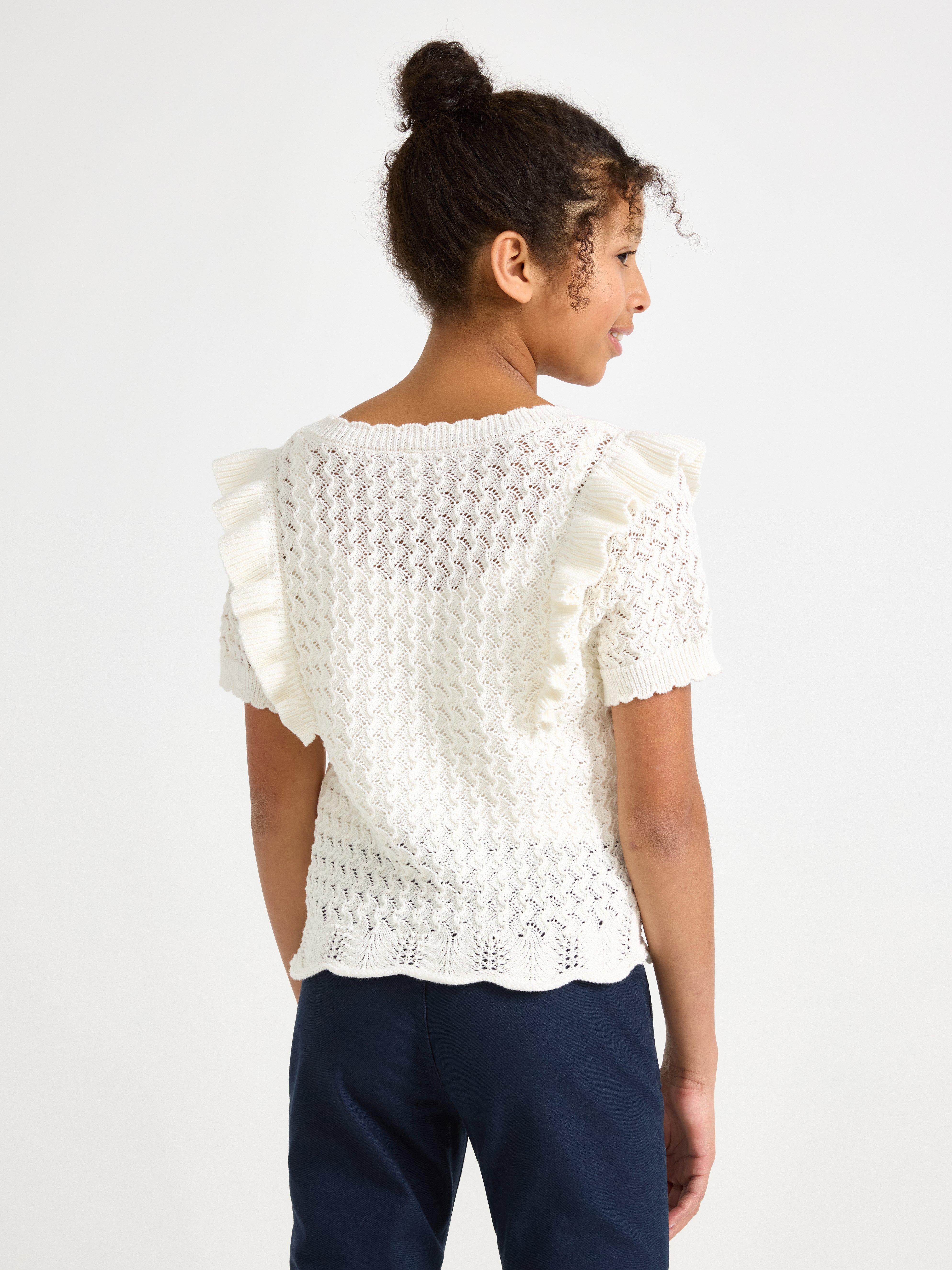 Vzorovaný pletený top Off White