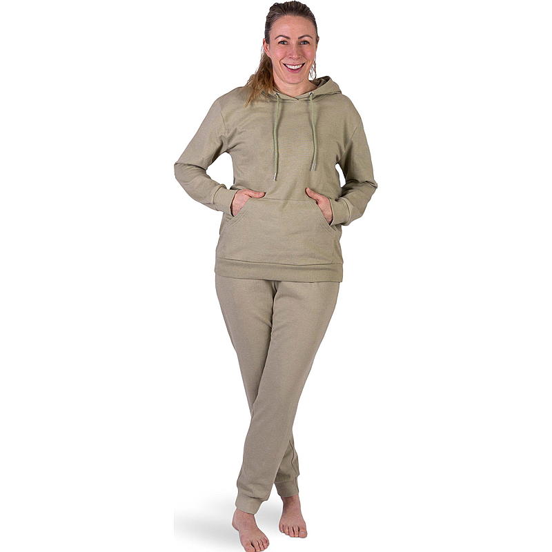 Sudadera con capucha talla S-XL verde empolvado