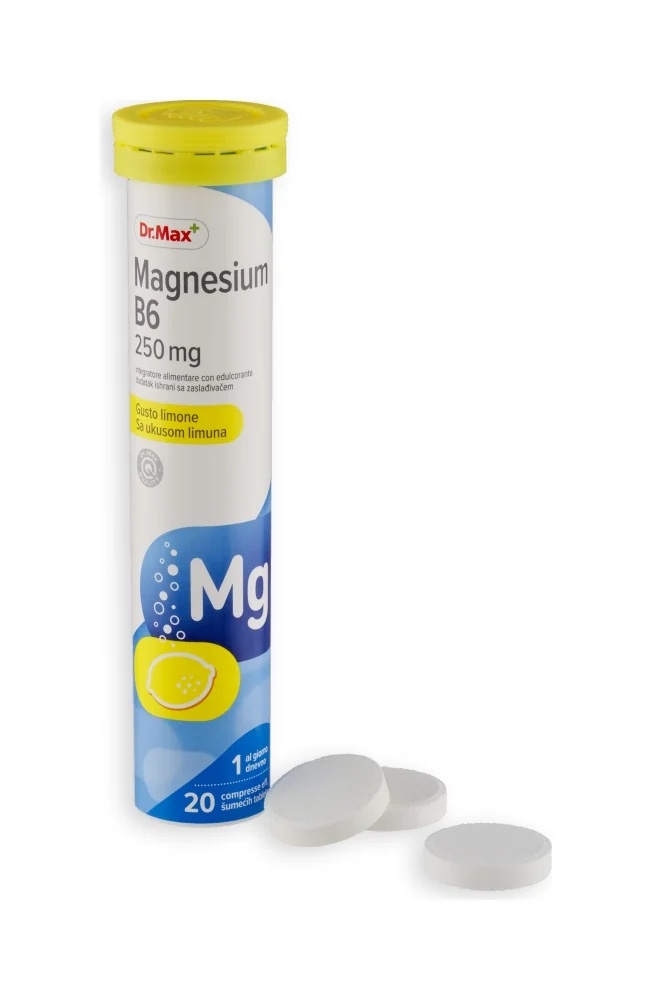 DR. MAX Dr. Max Μαγνήσιο B6 Δισκία Αποτελεσματικά, 20 δισκία μαγνησίου