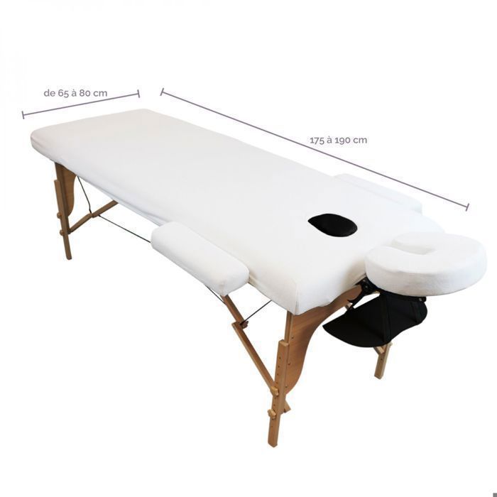 Set completo di coprilettini da massaggio - Spugna - Bianco - Vivezen