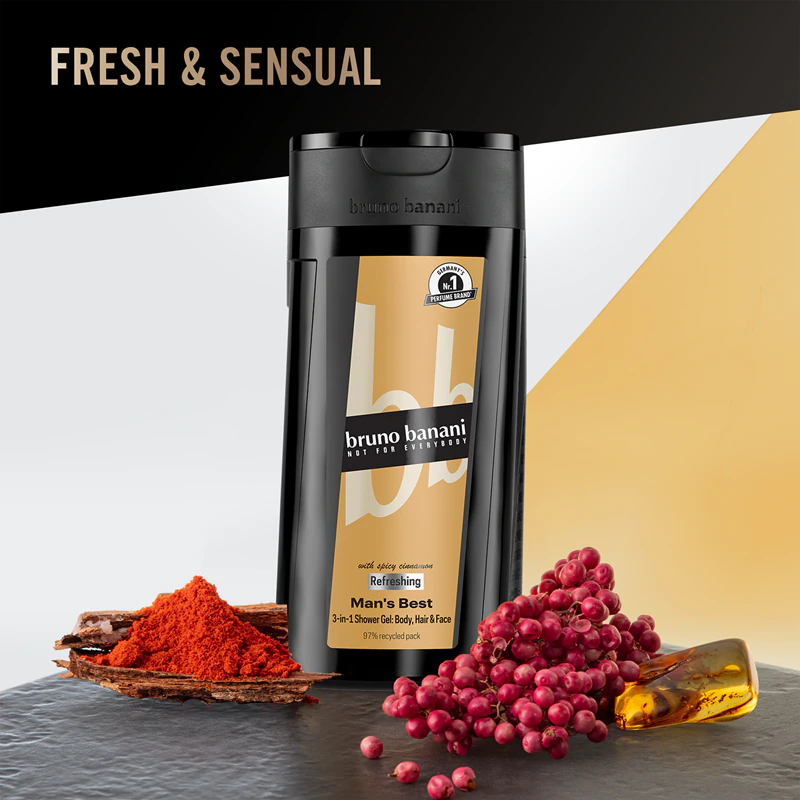 Bruno Banani Man's Best Gel de Banho Refrescante 3 em 1