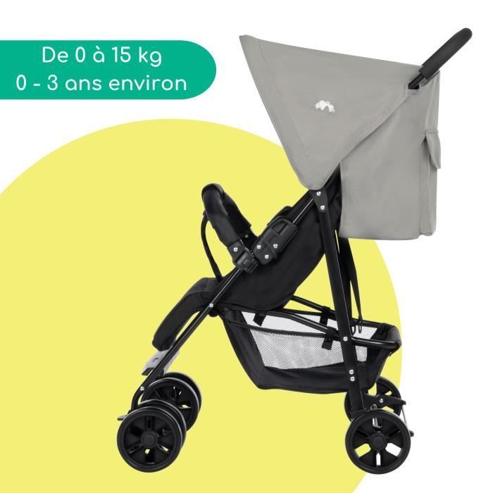 BEBECONFORT FOGGY Poussette canne compacte, légère , dès la naissance, jusqu'à 15 kg, position allongée, Tinted Gray