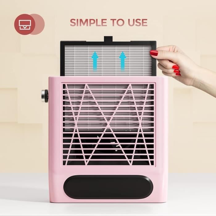 Aspirateur Ongles Professionnelle 80W, Aspirateur Manucure Avec 2 Filtres Et Brosses Remplaçables Vitesse Réglable Pour Nail