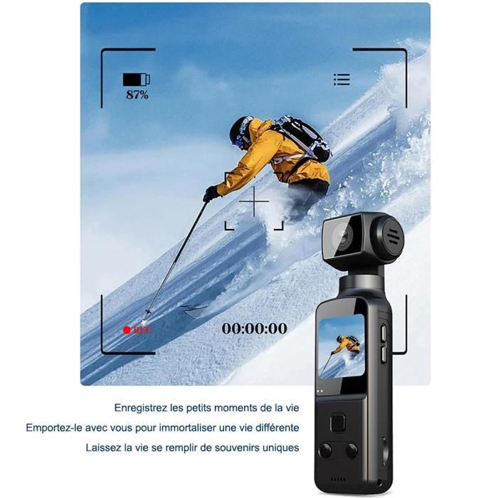 Caméra Sport 4K UHD | Lentille Rotative 270° Transmission WiFi, Écran 1.3