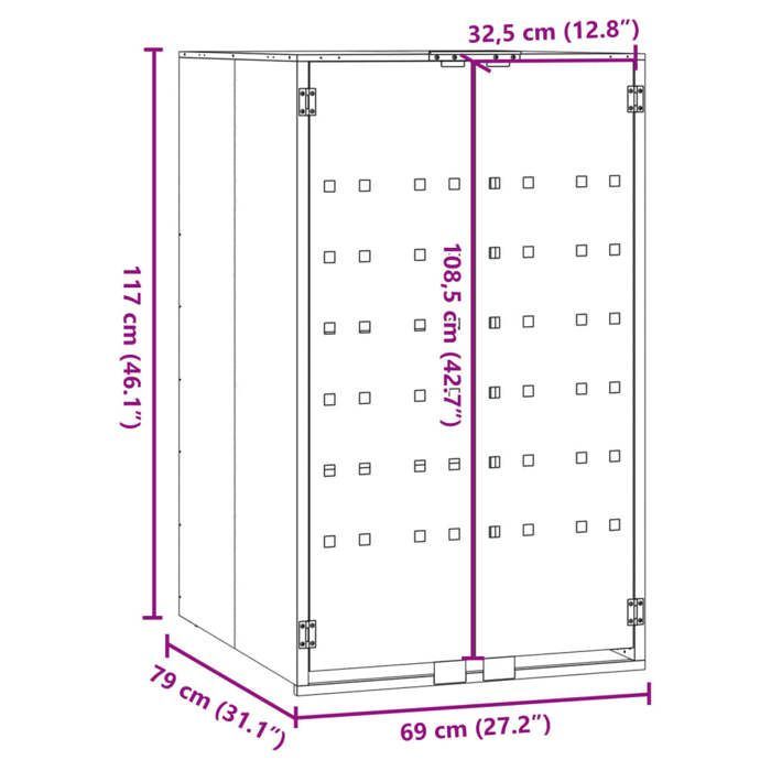 Cache Poubelle/ Rangement à roulettes pour poubelles - VIDAXL - pour bac unique anthracite CC7770197