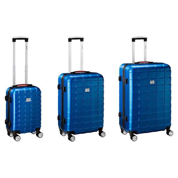 Exopack hard-shell suitcase set, 3-piece, blue