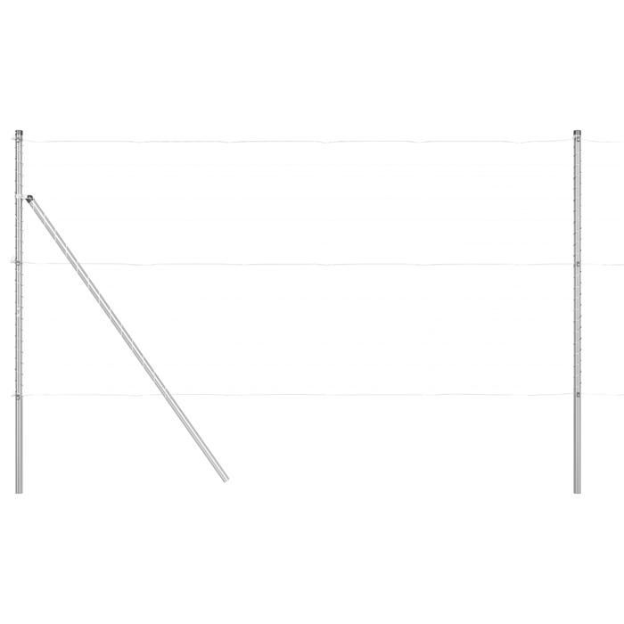 postes para cercas vidaXL, 13 unidades, Ø32 mm, 190 cm, acero galvanizado, 42004229