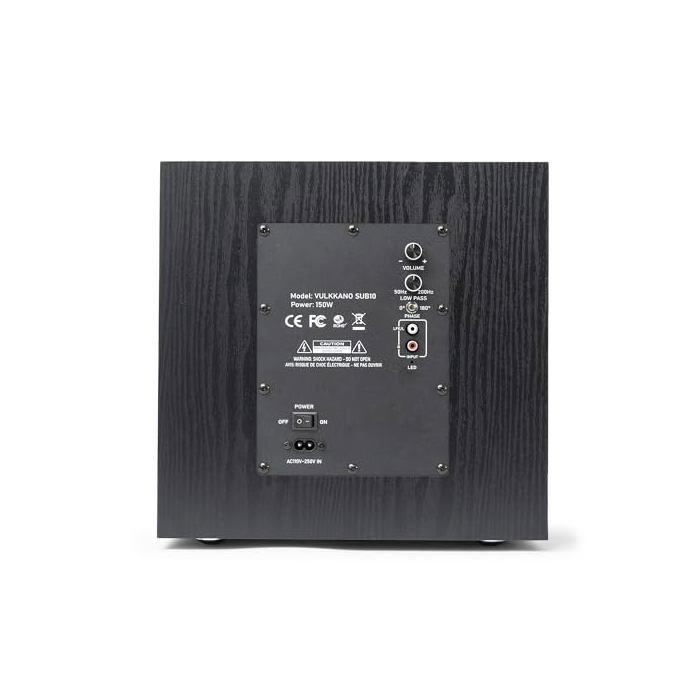 Subwoofer - VULKKANO - SUB10 - 10 polegadas - 150 W - Acabamento em Carvalho Preto