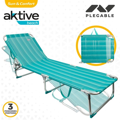 Aktive Beach 3 Position Aluminum Folding Sun Lounger