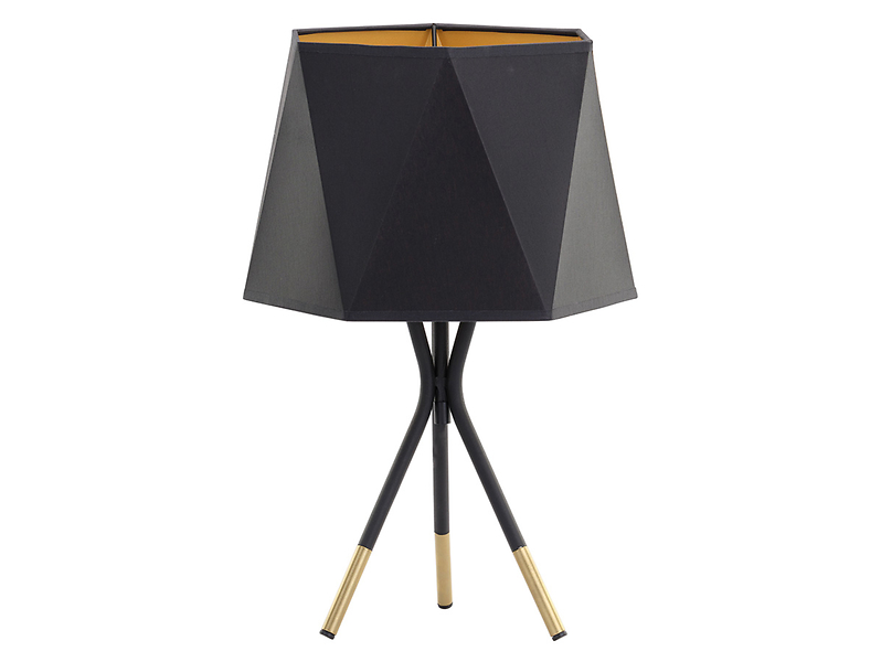 Lampa stołowa Ivo tkaninowa czarna