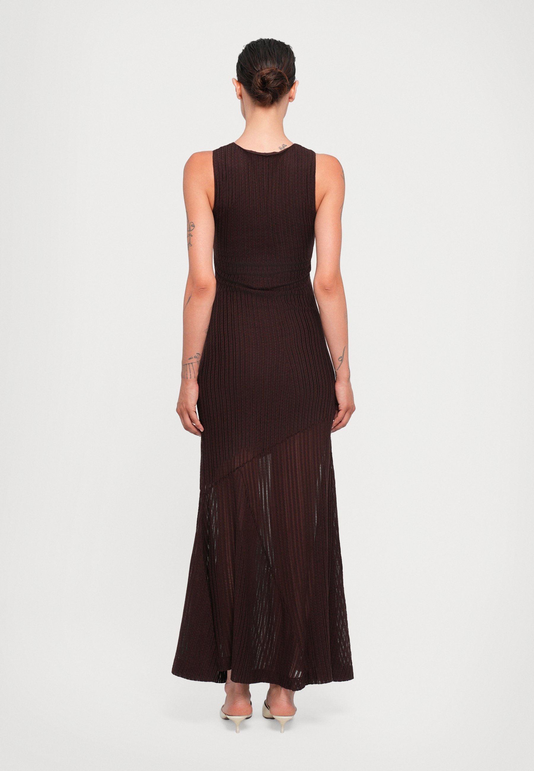 BITE Studios SPACIA DOORZICHTIGE, GESTRUCTUREERDE TANKTOP - Maxi-jurk - hazelnoot