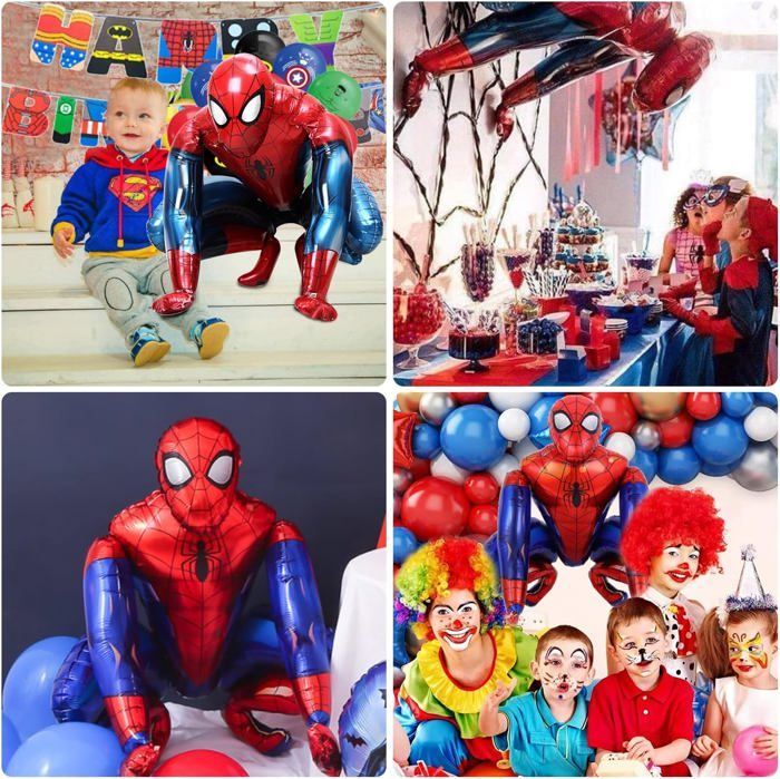 Uppblåsbar boll - Spiderman 3D - Aluminium - 55x63cm - Röd/Blå