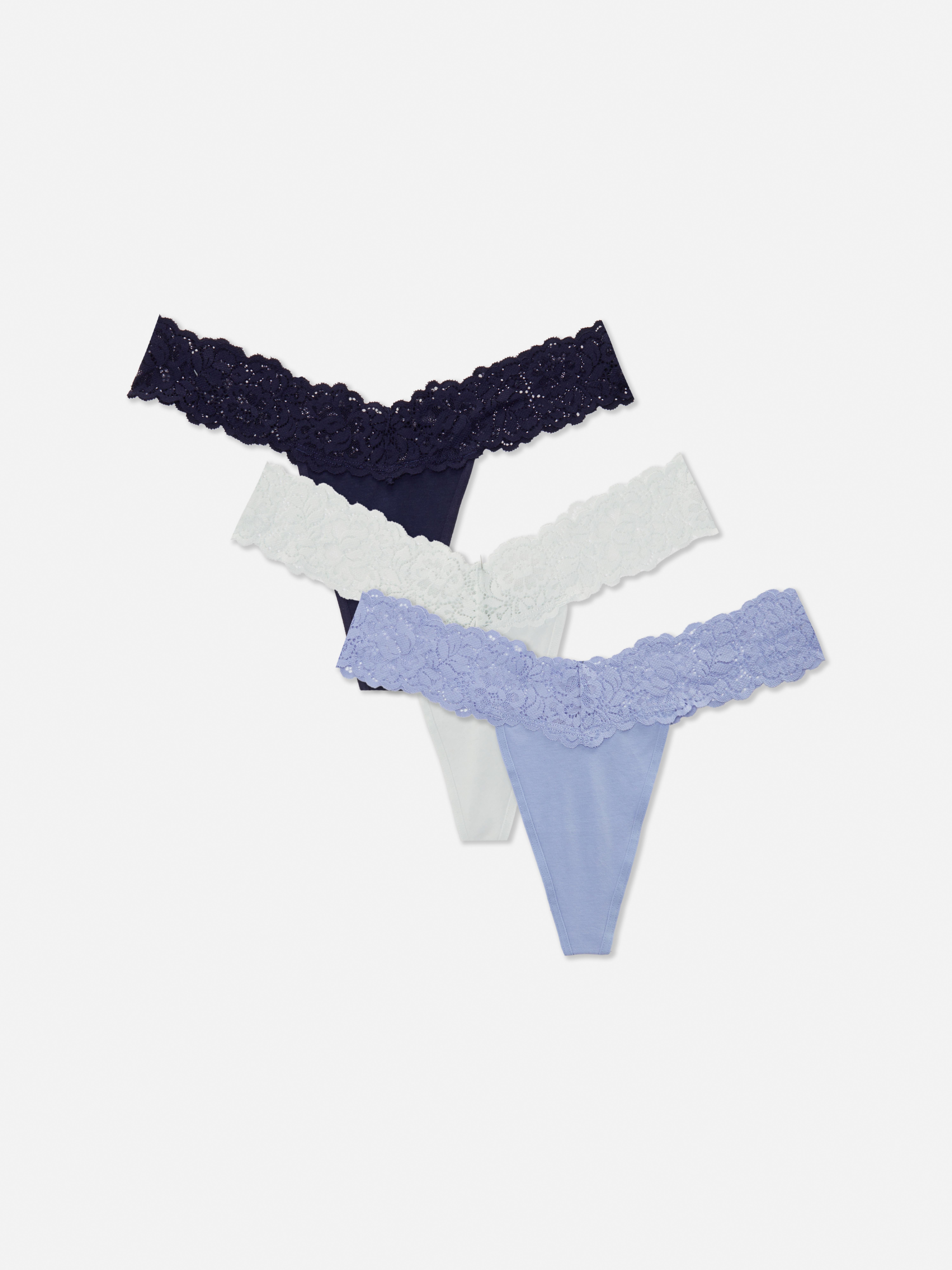 Bandeau tanga, 3 darabos szett Három tanga csipke derékkal