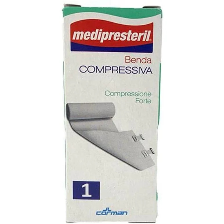 Bandage élastique anti-traumatique Medipresteril avec agrafes, 4,5 m x 8 cm, 1 pièce