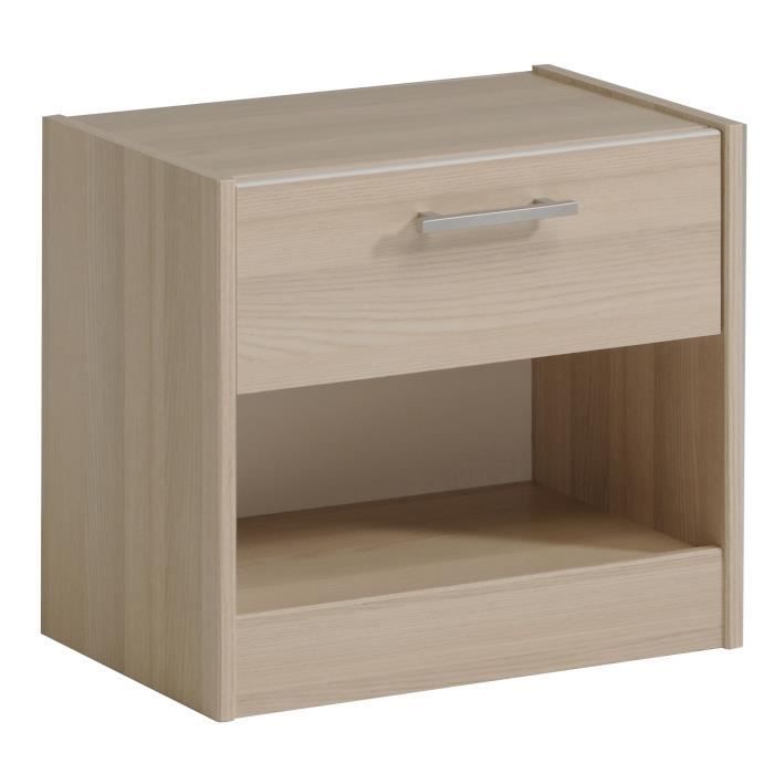 PARISOT Chambre Enfant Complète style contemporain décor acacia clair et blanc - l 90 x L 190 cm - CHARLEMAGNE