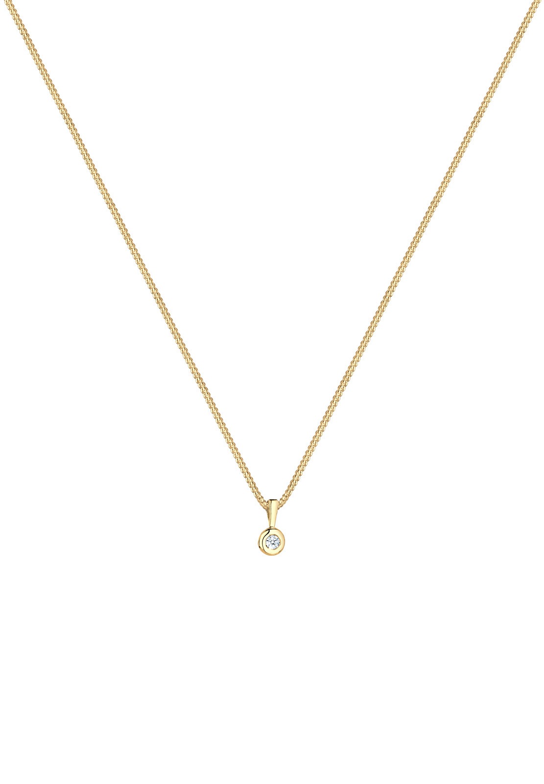 Elli DIAMONDS Femme Cercle Simple avec Diamant (0.03 ct.) - (925/1000) Argent