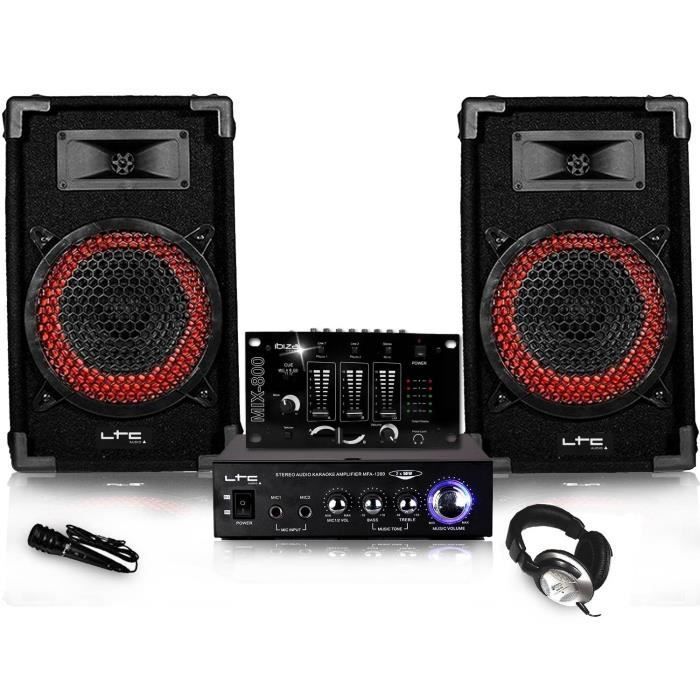 DJ Starter Pack - LTC - FIRST-DJ-PLAYER - 2x20W Amplifier - Mixer - Headphones and Microphone Included