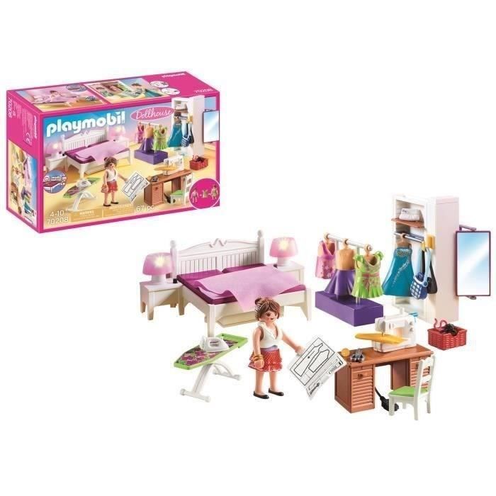 PLAYMOBIL 70208 Chambre avec espace couture, Dollhouse La Maison Traditionnelle, Dès 4 ans