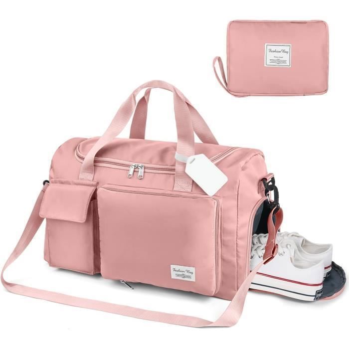 Large Capacity Foldable Travel Bag, Lightweight Waterproof Carry Bag, Sports Backpack with Separate Dry and Wet Compartments, 35L/50L Adjustable