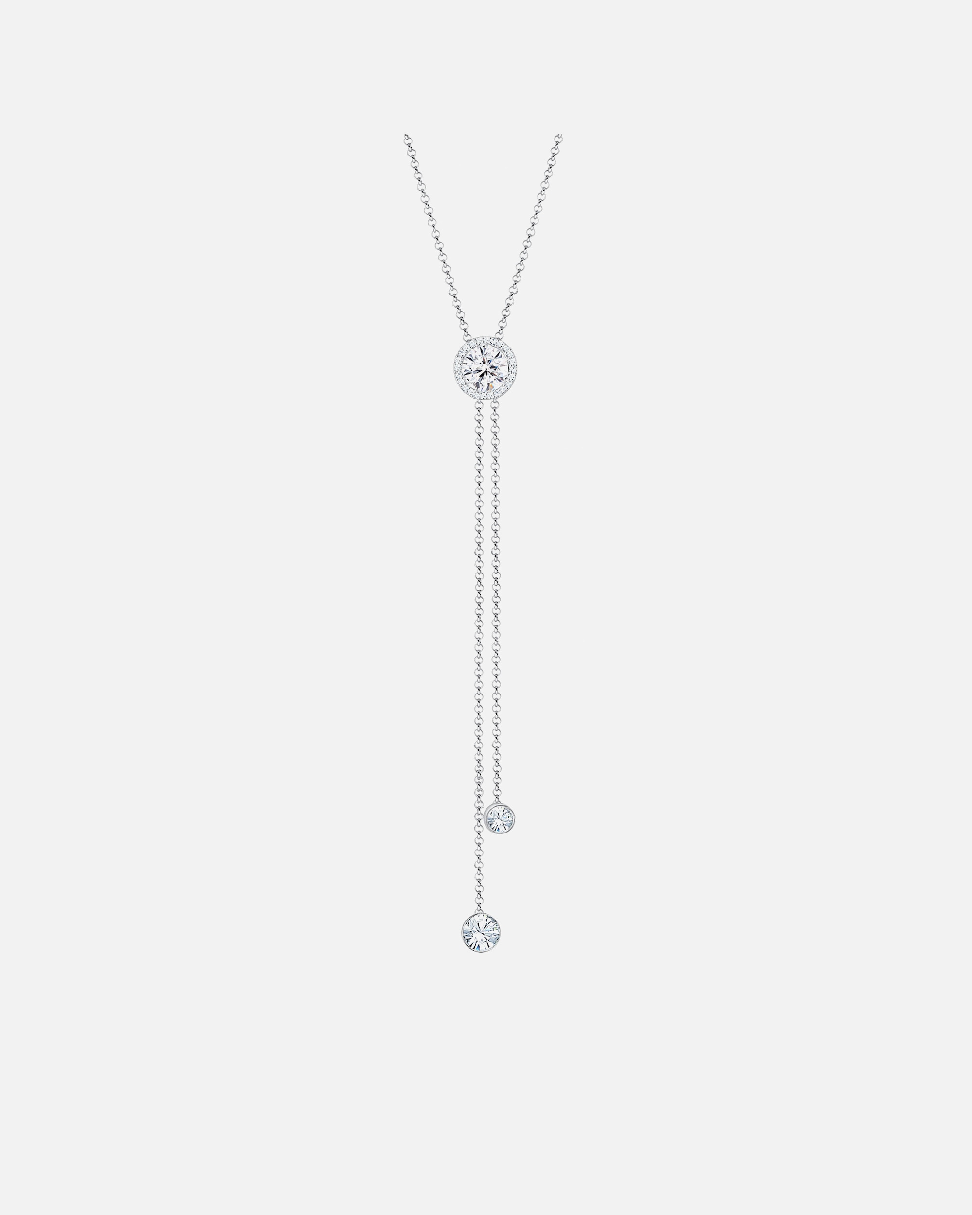 Elli PREMIUM Femmes collier Y-Chain cercle géo avec cristaux en argent sterling 925