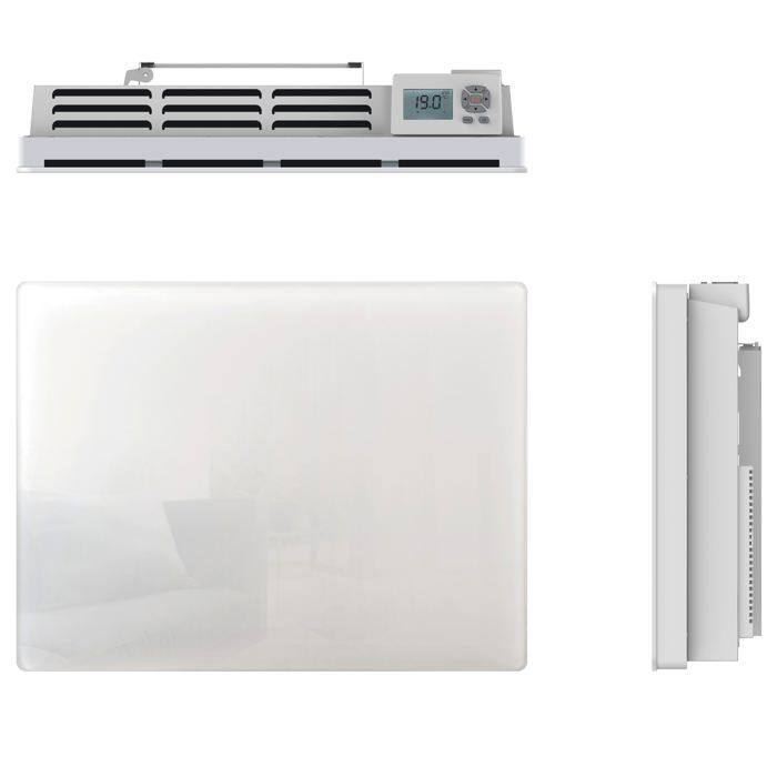Radiateur électrique céramique GLASS blanc 1000W