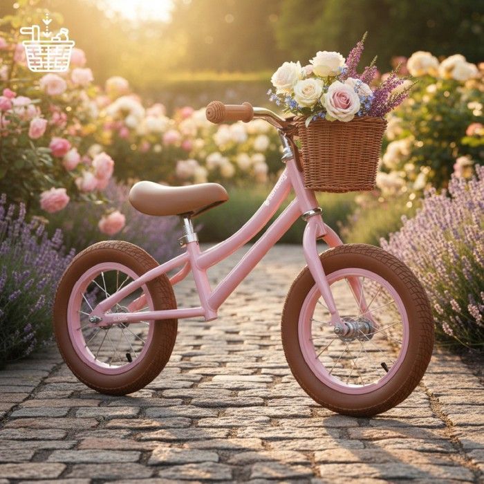 Sun Baby - Classic Balance Bike - 2 Years, max. 30 kg, steel frame, colorful inflatable wheels, adjustable saddle - Pink