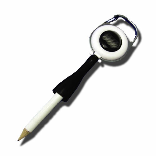 Retractable carabiner badge reel pencil holder