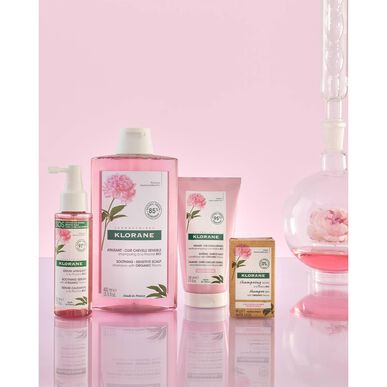 Klorane Peony -shampoopala, herkälle päänahalle, kiinteä shampoo, Peony BIO Soothing 80g 80g