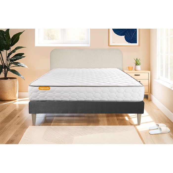 90 x 190 cm Memo Memory Foam Bettgestell und Matratze - Septnuits - Extra fest - Lattenrost - HR