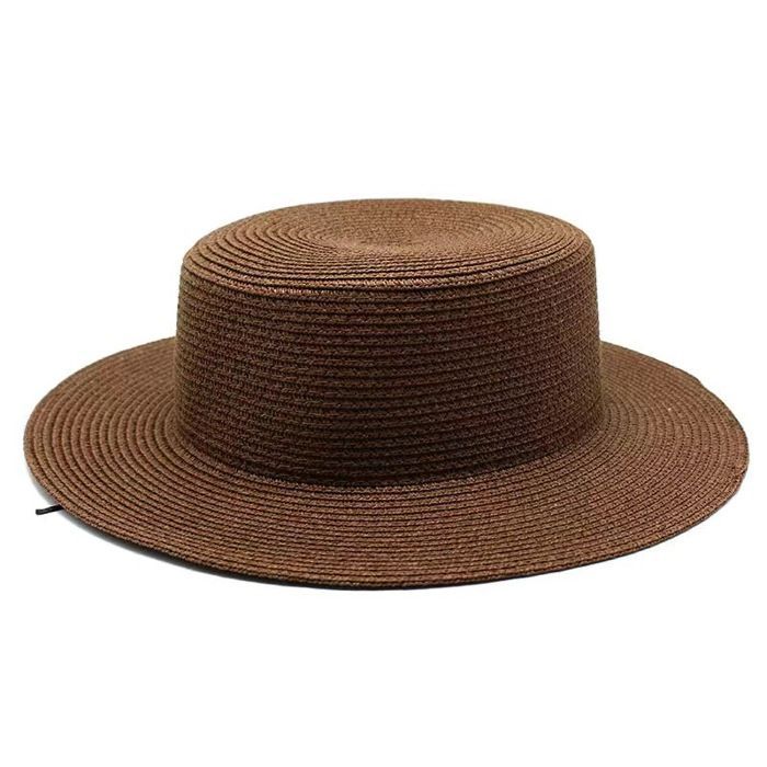 FUNMOON Sombrero de niña estilo retro francés Hepburn, sombrero romántico para el sol, sombrilla de paja para la playa y vacaciones -399012