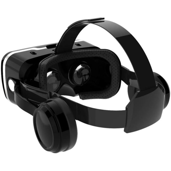 VR glasses, 3D virtual reality, integrated headset, compatible with 4.7 to 7.2-inch smartphones, HD image quality, black